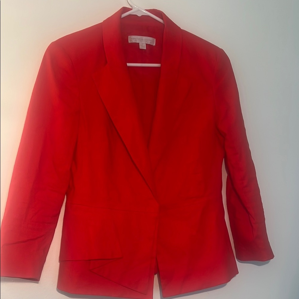 New York & Company Red Tailored Blazer